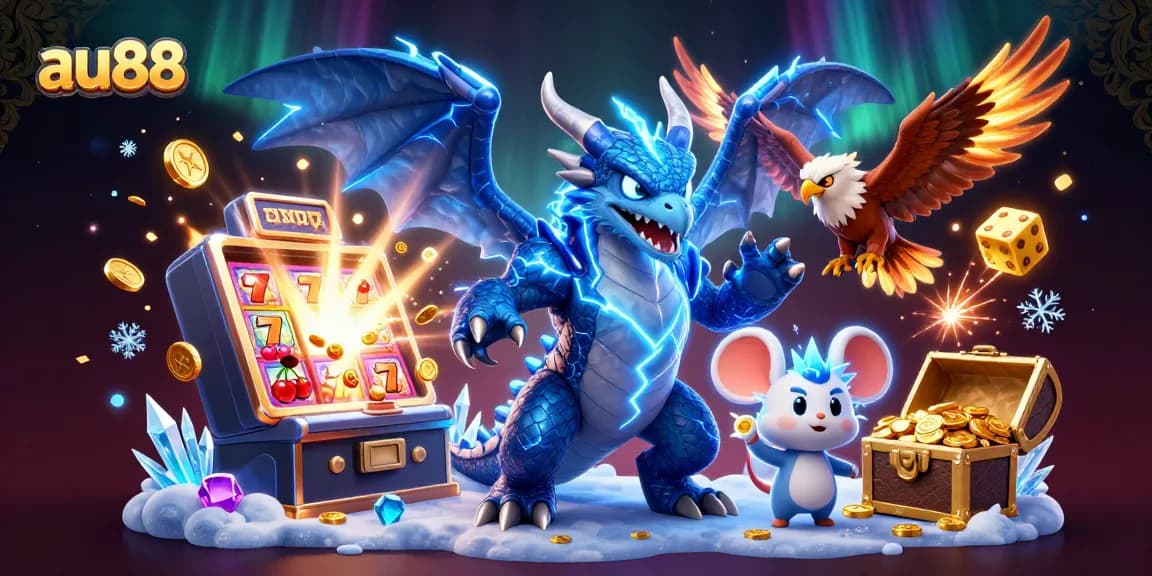 Spin the reels with au88 and witness the thunder dragon, soaring hawk, and static mouse as they celebrate jackpot wins.