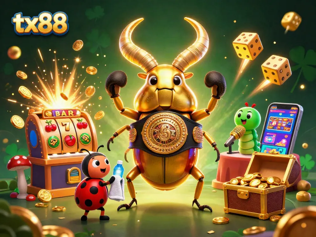 Engage in exciting gaming action with tx88, featuring dynamic cartoon characters and jackpot elements.