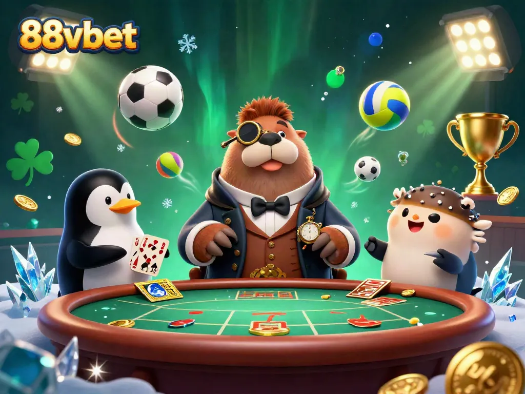Experience thrilling casino gaming with 88vbet's vivid underwater poker scene featuring dynamic characters.