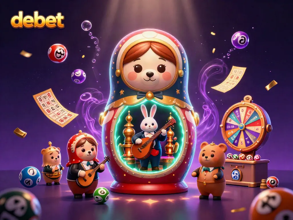 Engage with debet's thrilling casino experience featuring 3D characters and vibrant gaming elements.
