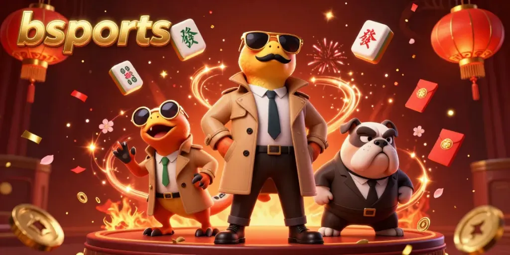 Experience thrilling gaming with bsports in a vibrant VIP casino scene featuring cartoon raptors.