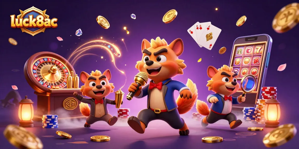 Experience the vibrant luck8ac casino scene with hyenas mixing drinks and cracking jokes under dazzling lights.