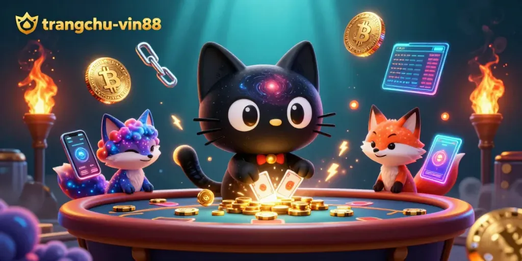 Experience thrilling games at trangchu-vin88 with cosmic characters and vibrant casino elements.