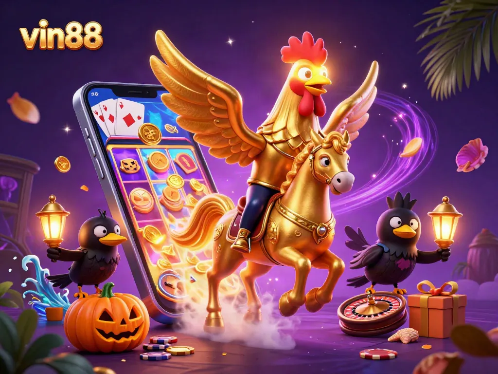 Engage with the exhilarating world of vin88 where golden roosters lead a vibrant casino adventure.