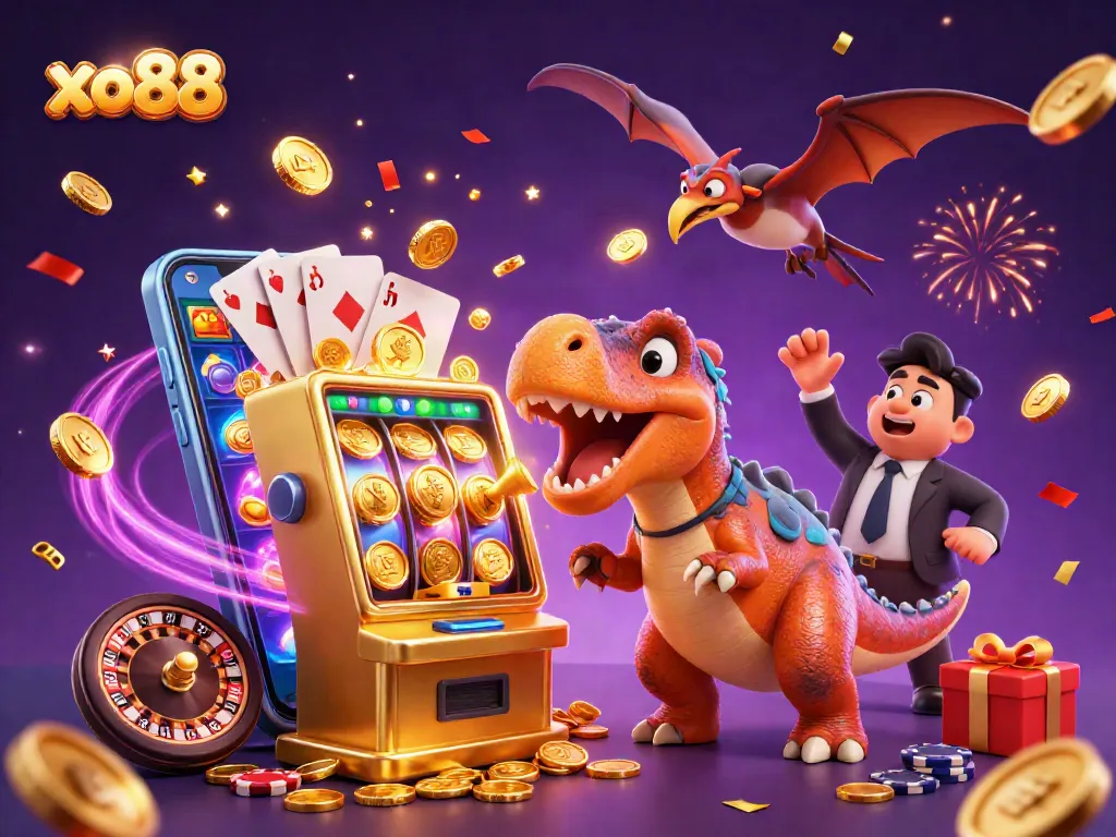 Experience the excitement of xo88 with jackpot wins and vibrant casino action in a dynamic scene.
