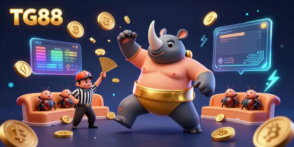 Experience the exciting TG88 casino scene with vibrant characters and rich gaming elements.